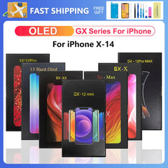 GX OLED LCD Display For iPhone X XS 11 12 13 14 Pro Max Plus Mini LCD Display Touch Screen Digitizer Assembly Replacement