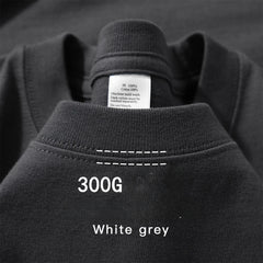 300g Cotton T Shirts Men Short Sleeved Heavyweight  Summer Round Neck Loose Breathable Shirt for Men Women Basic Tee