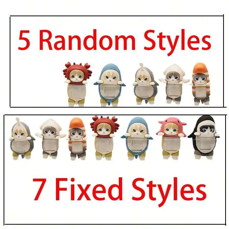 12PCS 5cm Sonny Angel Blind Box Shark Cat Series Anime Figures Room Ornaments Children's Christmas Gift High Quality Ornaments
