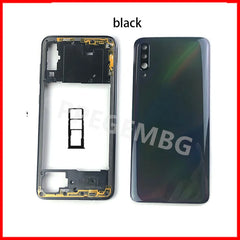 For Samsung Galaxy A70 A705 Phone Housing Middle Frame Battery Cover Back Case Lid Rear Door Camera Lens Sim Slot Tray Parts