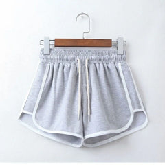 Women yoga Shorts Summer outer wear mid-waist casual loose straight pants lady stylish thin breathable wide leg gym short pants