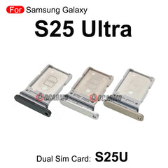قطعة بديلة لحامل بطاقة SIM المزدوجة لهاتف Samsung Galaxy S25Ultra، باللون الأسود والفضي والذهبي