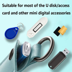 Leather U Disk Pouch Key Ring Holder USB Flash Drive Storage Bag Pendrive Protective Cover Memory Stick Case