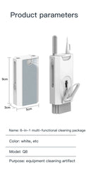 8 in 1 Cleaning Kit Computer Keyboard Cleaner Brush Earphones Cleaning Pen For Earbuds iPad Phones Cleaning Tools Keycap Puller