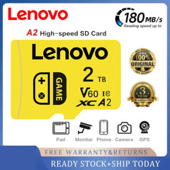 بطاقة ذاكرة لينوفو 2 تيرابايت لجهاز نينتندو سويتش 1 تيرابايت V30 4K Micro Tf SD Card 128GB 256GB 512GB Cartao De Memoria For Nintendo 64 Game