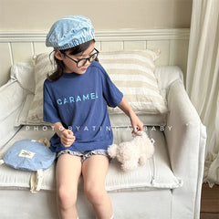 2025 Summer New Children Short Sleeve T Shirts Fashion Letter Print Boys Girls Casual T Shirts Baby Loose Tops Kids Tee Clothes