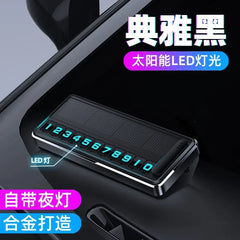 1PC Solar Car Phone Number Plate Led Lighting Temporary Parking Card Hidden Plates Car Park Stop Multiple Number Parking Gadgets