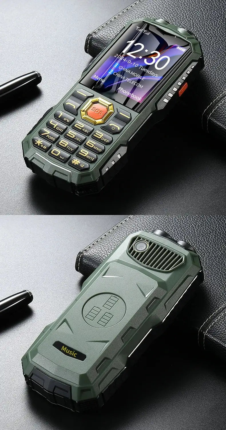 4G LTE Senior Flip Phone for Elderly Large Buttons Powerbank Long Standby SOS Call LED Light Loud Sound Fast Dial