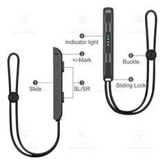 حزام معصم لجهاز Switch/Switch OLED Joycon قطع غيار وحدة تحكم Joy Con حزام معصم حبل ملحقات الألعاب