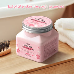يمكن استخدام مقشر LAIKOU Sakura للوجه والجسم لتنظيف البشرة وترطيبها وتقشيرها وتفتيح لونها. العناية بالبشرة