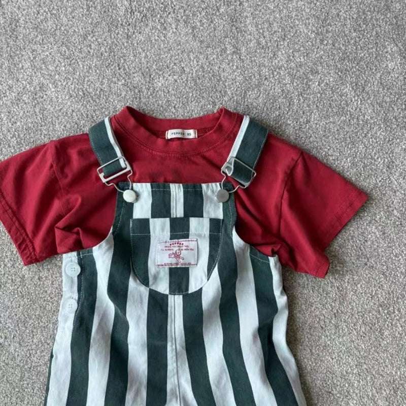 HY2621 Korean Style Infant Toddler Clothing Boys Girls Summer Fashion Washed Overalls Short Pants Korean Version Casual Trousers