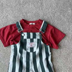 HY2621 Korean Style Infant Toddler Clothing Boys Girls Summer Fashion Washed Overalls Short Pants Korean Version Casual Trousers