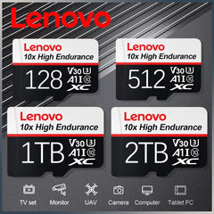 بطاقة ذاكرة لينوفو 2 تيرابايت 128 جيجابايت الفئة 10 V30 TF بطاقة 1 تيرابايت Micro SD بطاقة 512 جيجابايت عالية السرعة Micro TF SD بطاقة 256 جيجابايت لنينتندو سويتش