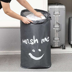 Smile Nylon Laundry Bag Travel Storage Pouch Machine Washable Dirty Clothes Storage Wash Drawstring Bag Large Capacity