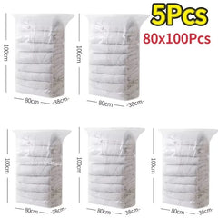 Vacuum Storage Bags No Need Pump Large Plastic Storage Bags for Storing Clothes blankets Compression Empty Bag Travel Accessorie