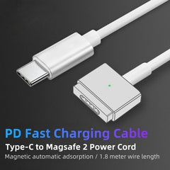 كابل شحن سريع USB Type-C إلى Magsafe1 و2 برأس مغناطيسي L / T لأجهزة MacBook Air / Pro