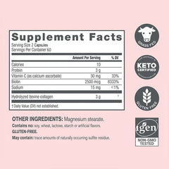 Collagen Supplement Rich in Vitamin C and Biotin - Supports nails and hair, smooth skin, joint and bone health