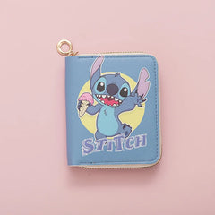 Stitch Coin Purse Fashion Cartoon Zipper Wallet Kawaii Anime Student Print Card Holder ID Storage Bag Card Pack Christmas Gift