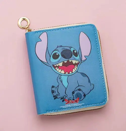 Stitch Coin Purse Fashion Cartoon Zipper Wallet Kawaii Anime Student Print Card Holder ID Storage Bag Card Pack Christmas Gift