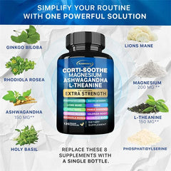 Corti-Soothe Cortisol Supplement - Manage Stress, Maintain Calm & Support Adrenal Health,with Magnesium, Ashwagandha, L-Theanine