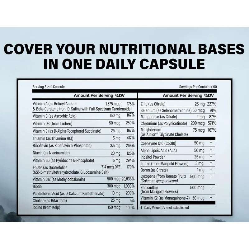 Male and female wild methylated multivitamins | Folic acid, vitamin C A、K2、D、E、 Choline, biotin, coenzyme Q10, etc