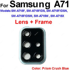 غطاء عدسة الكاميرا الخلفية الزجاجية لهاتف Samsung Galaxy A31 A315F A41 A415F A71 A715F، حامل إطار عدسة الكاميرا الزجاجية الرئيسية الخلفية، أجزاء