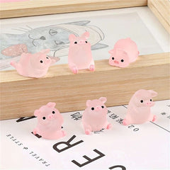 6pcs/set Cute pig cartoon Car Interior Decoration Car Doll Center Console Screen Decoration Cute Car Accessories for Women