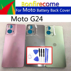 For Motorola Moto G24 XT2423-1 Battery Back Cover For G24 Power Housing Case Rear Door Replacement