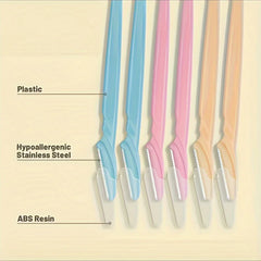 3/5/6/10/12 Piece Multi-Purpose Eyebrow Shaver Set - Gentle Facial Hair Trimmer Easy Grooming and Shaping Kit - Smooth Skin