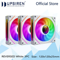 مروحة هيكل الكمبيوتر UPSIREN UF-1 PRISM 4 PRO 12 سم ARGB 4 Pin PWM مروحة تبريد هادئة 12 فولت حجم هواء كبير 45.2 CFM / 600-1500 دورة في الدقيقة