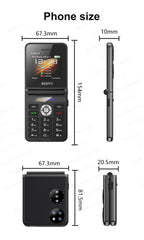 هاتف محمول SERVO Pocket S1 بأربع بطاقات SIM قابل للطي، اتصال سريع، GSM، صوت سحري، مصباح يدوي، تسجيل مكالمات، MP4، FM، نسيج، هواتف خلوية