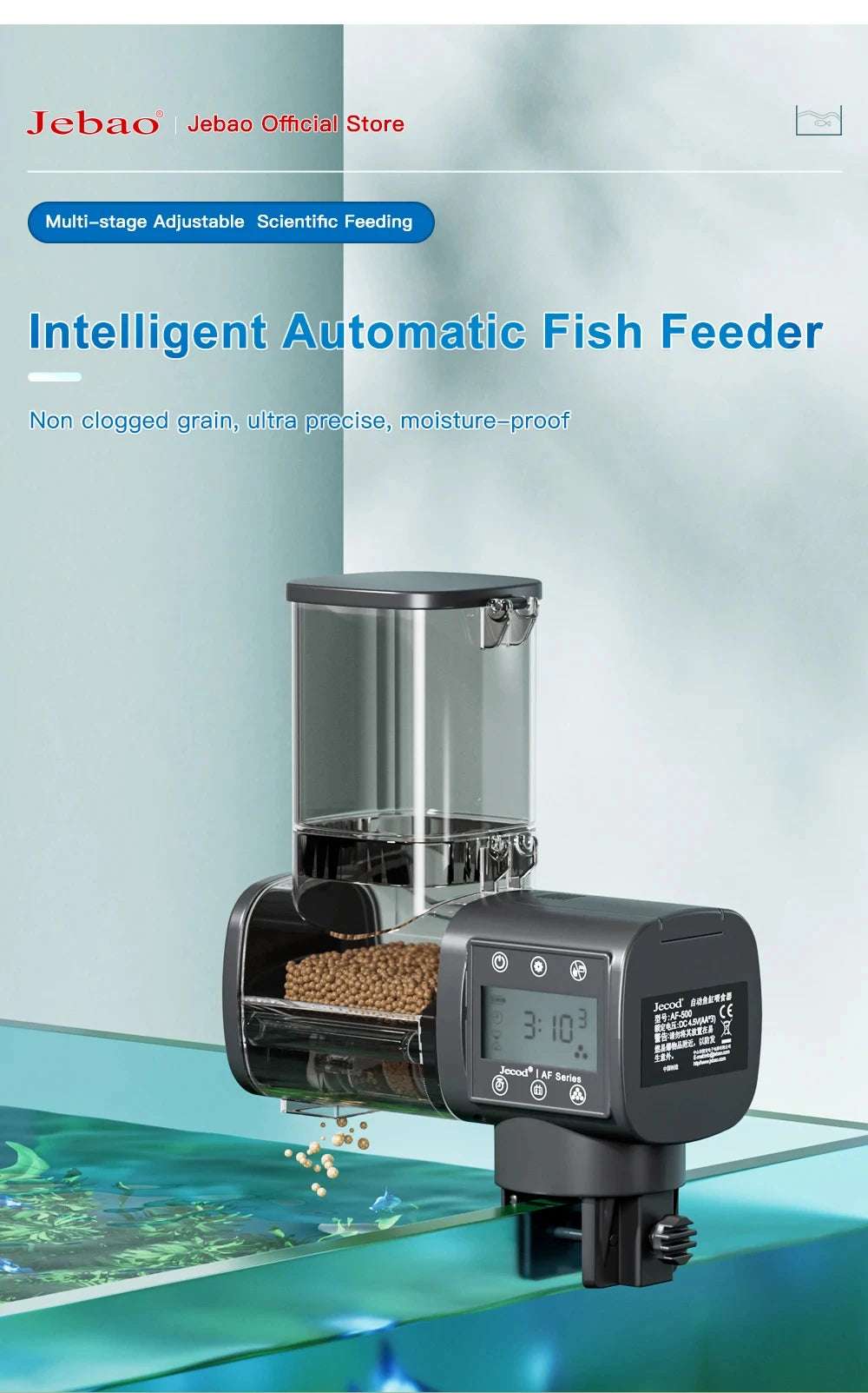 Jebao Jecod New Aquarium Fish Tank Feeder Intelligent Automatic Feeder Digital Timing Wifi Wireless Remote Control Fish Feeding