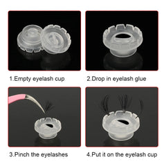 100pcs Disposable Individual Eyelash Glue Holder Grafting Eyelashes Blossom Cup Rings Eyelash Extension Adhesive Stand Holder