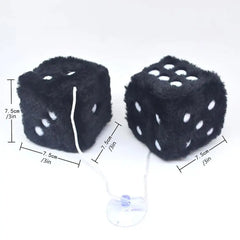 1Kit Fuzzy Plush Dice with Dots Retro Square Plush Hanging Mirror Fuzzy Dices Kid Toys For Pink Car Interior Ornament Decoration