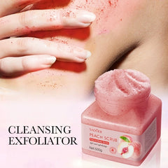 500g Peach Exfoliating Purifying Scrub, Rich in Peach Essence Extract, Glycerin, Peach Scent, Long-Lasting Fragrance, Deep Cleansing, Moisturizing and Smoothing Skin, Rub Skin Physical Exfoliation, Suitable for All Skin Types