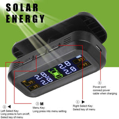 Tire Pressure Monitoring System Temperature Warning New C External Battery Version Sensors Solar TPMS Car Tyre Pressure Monitor