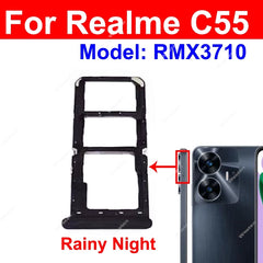 SIM Card Tray For Realme C51 C53 C55 4G Sim Card Tray SIM Card Holder Reader Slot Replacement Parts