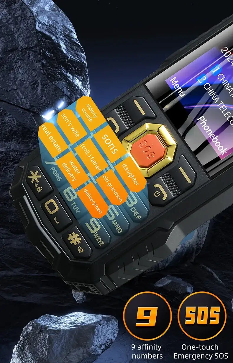 4G LTE Senior Flip Phone for Elderly Large Buttons Powerbank Long Standby SOS Call LED Light Loud Sound Fast Dial