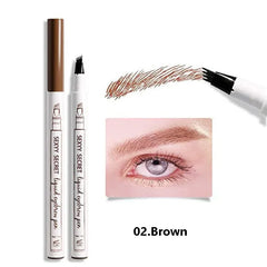 Dark Brown Eyebrow Pencil Microblading Eyebrow Pen Makeup Waterproof 4 Tip Eyebrow Pen Black Liquid Pen Enhancer Cosmetic
