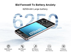 Global Version DOOGEE Note58 Pro Smartphone 6.75" HD+ Display 8GB RAM 256GB ROM 6250mAh Large battery NFC Android 15 Cellphone