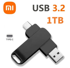 محرك أقراص فلاش USB 3.2 فائق السرعة من شاومي بسعة 16 تيرابايت، محرك أقراص USB 3.2 فائق السرعة لنقل المعادن، محرك أقراص USB مقاوم للماء من النوع C، محرك أقراص SSD USB