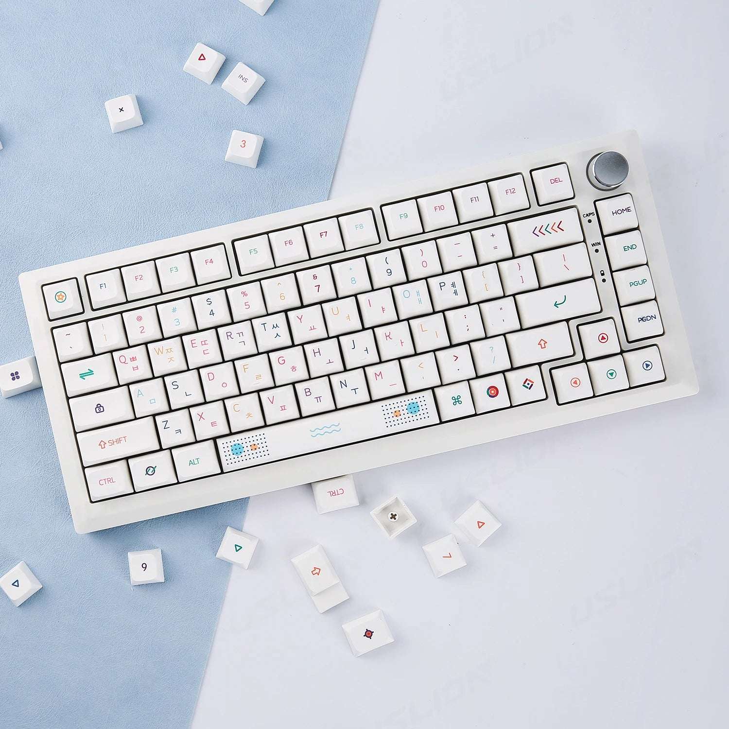 127Keys Korean PBT Keycap Neon Theme XDA Profile For Gaming RGB Mechanical Keyboard Key Caps for Cherry MX Switch English Korea