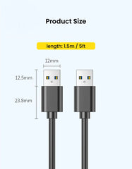 كابل NIERBO USB إلى USB من النوع A ذكر إلى ذكر Superspeed USB 2.0 من النوع A ذكر إلى النوع A ذكر كابل 24 / 28AWG بطول 1.5 متر و5 أقدام أسود