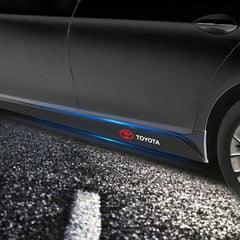 2pcs For Toyota Yaris Corolla Avensis Aygo Vitz Vios Yaris Mark-X Mirai Car Door Side Skirt Sill Stripe Carbon Decals Styling