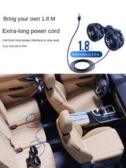 Car Fan  3-speed Car Seat Back Cooling Fan USB Charge Dual Head Fan 360 Degree Rotation Neck Cooler for Summer Car Accessories