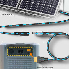 16AWG XT60 Female To DC5521 Male Power Cable Adapter for Solar Power Station and Laptops