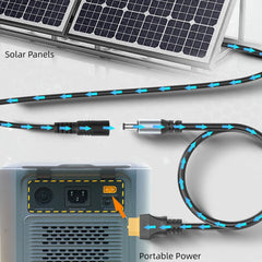 16AWG XT60 Female To DC5521 Male Power Cable Adapter for Solar Power Station and Laptops