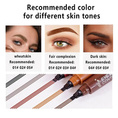 Four-pronged eyebrow pencil,waterproof,long-lasting,non-decoloring,four-pronged wild eyebrow pencil,liquid water eyebrow pencil