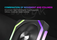 مروحة تبريد JUMPEAK CS120 ARGB مقاس 360 مم 240 مم قابلة للتكديس وتوصيل PWM صامتة 120 مم مراوح RGB لألعاب الكمبيوتر ومبرد المياه
