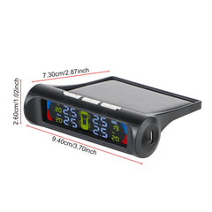 Tire Pressure Monitoring System Temperature Warning New C External Battery Version Sensors Solar TPMS Car Tyre Pressure Monitor